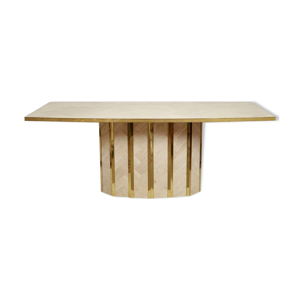 table de repas en travertin