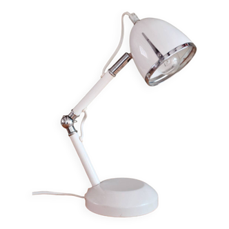 Lampe de bureau blanche chromée