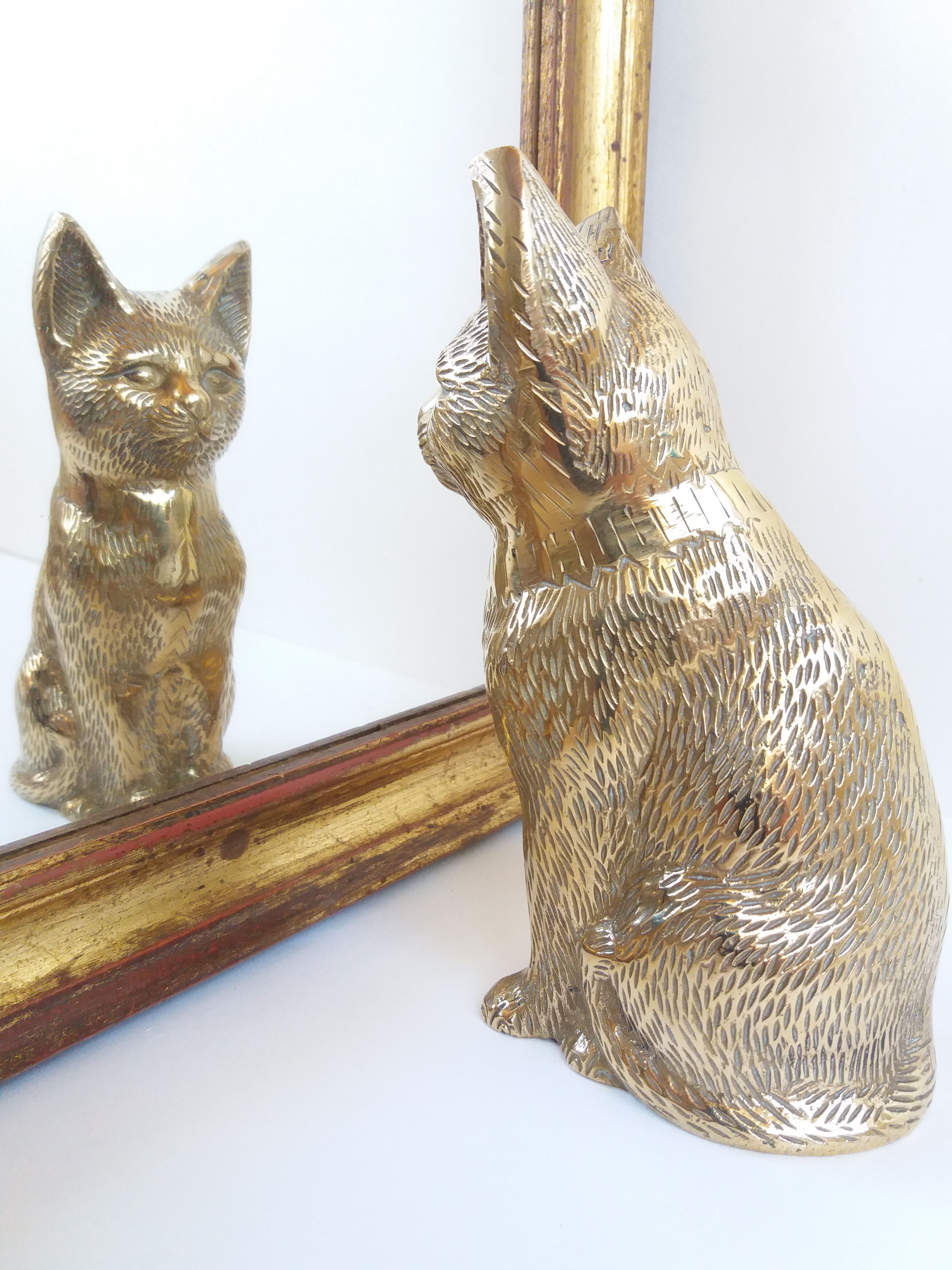 Golden brass cat