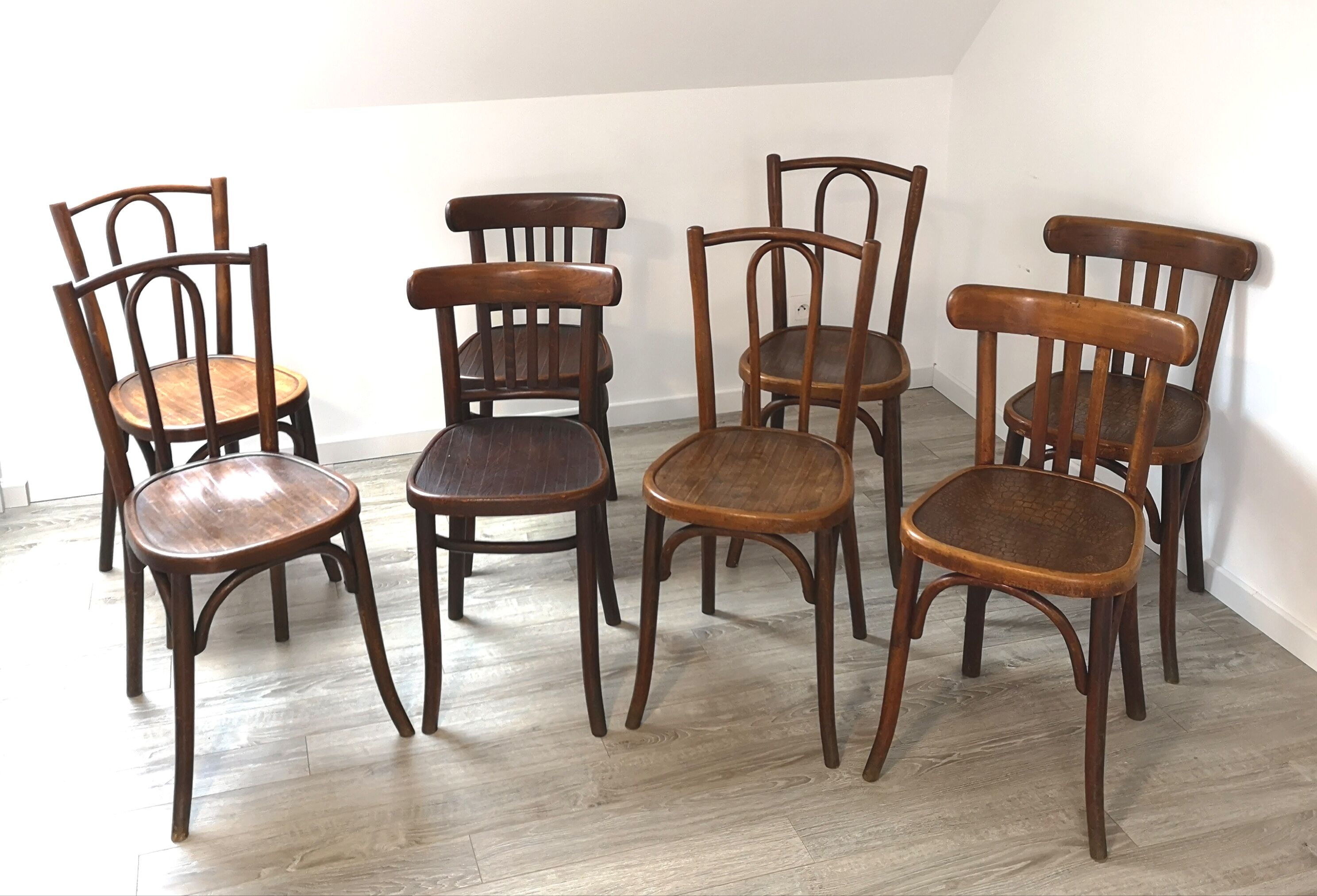 Set of 6 chairs bistro mismatched