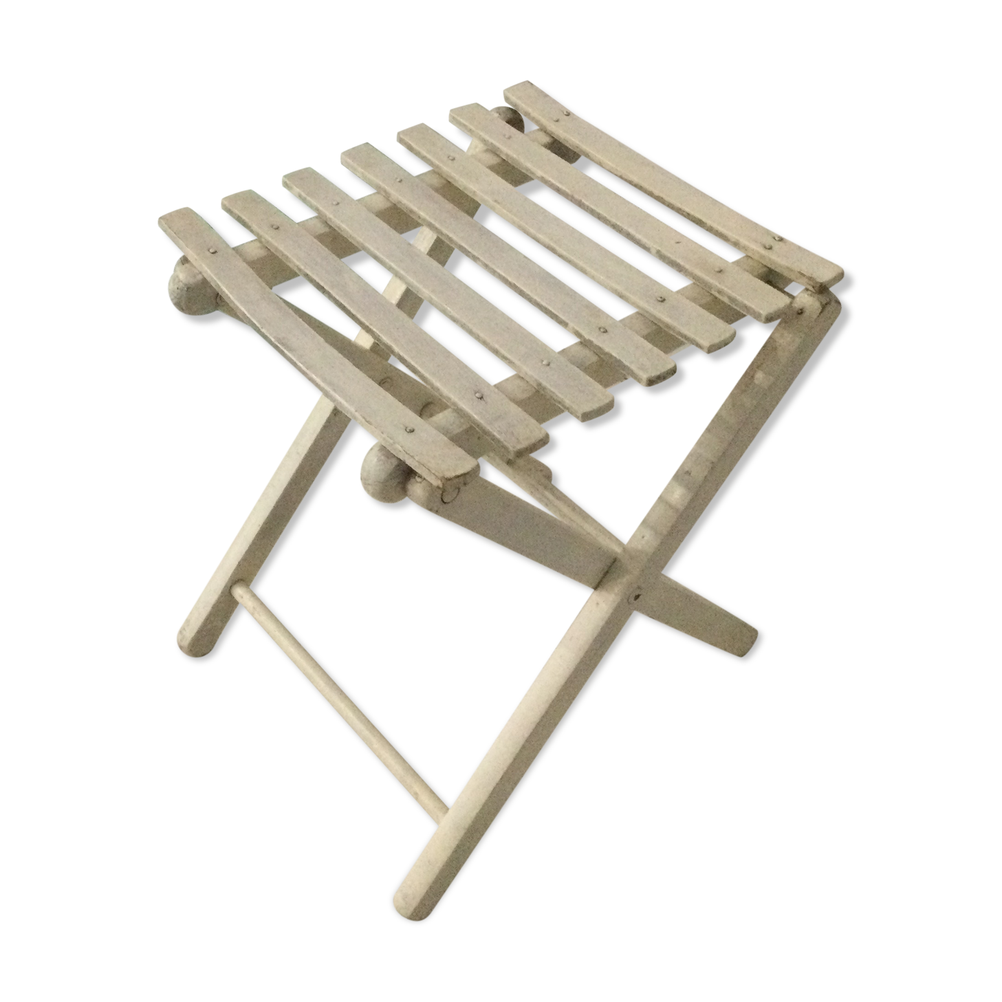 Stool folding vintage painted wood