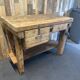 Old wooden workbench of shoemaker carpenter of the 50s