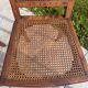 Set of four antique Louis XVI style chairs, wood and cane