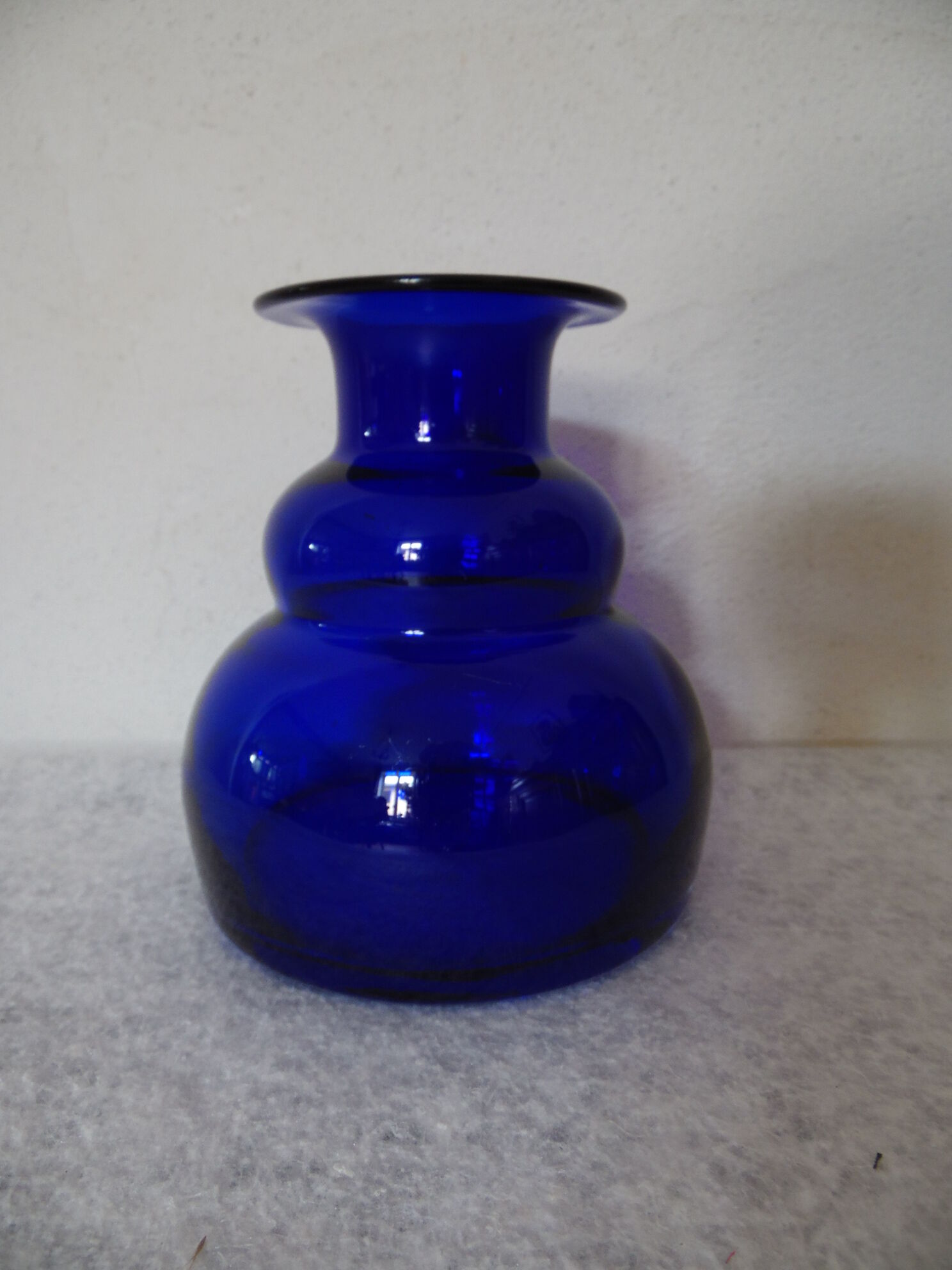 Cobalt blue blown glass vase