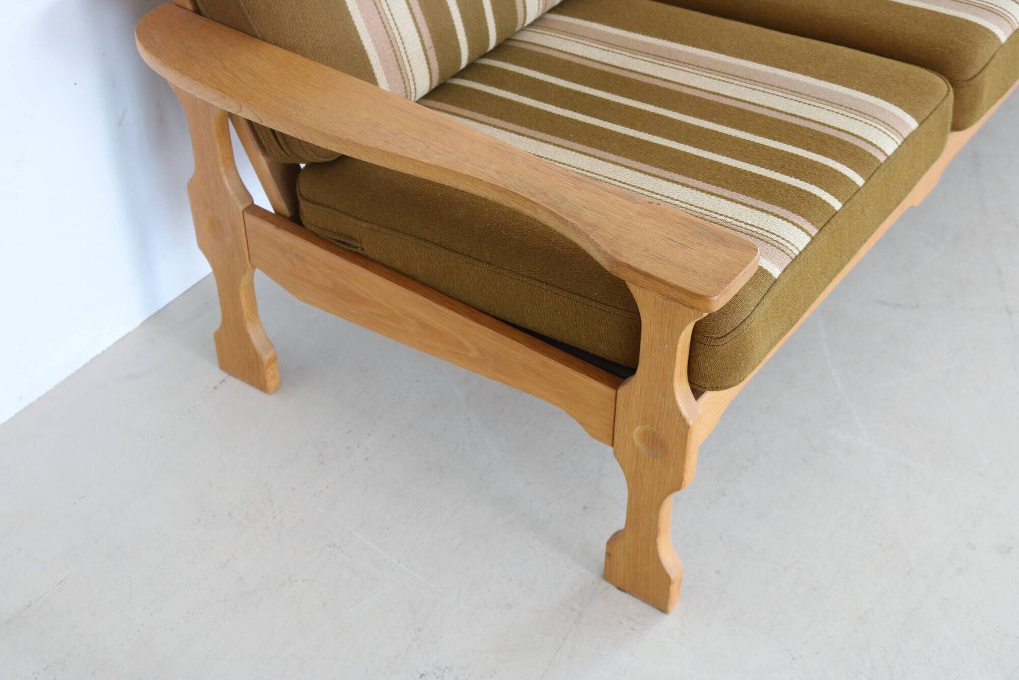 Sofa danois en chêne vintage, années 50