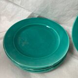6 earthenware celadon dessert plates
