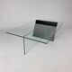 Postmodern Black Lacquered Wood and Glass Coffee Table, 1980s