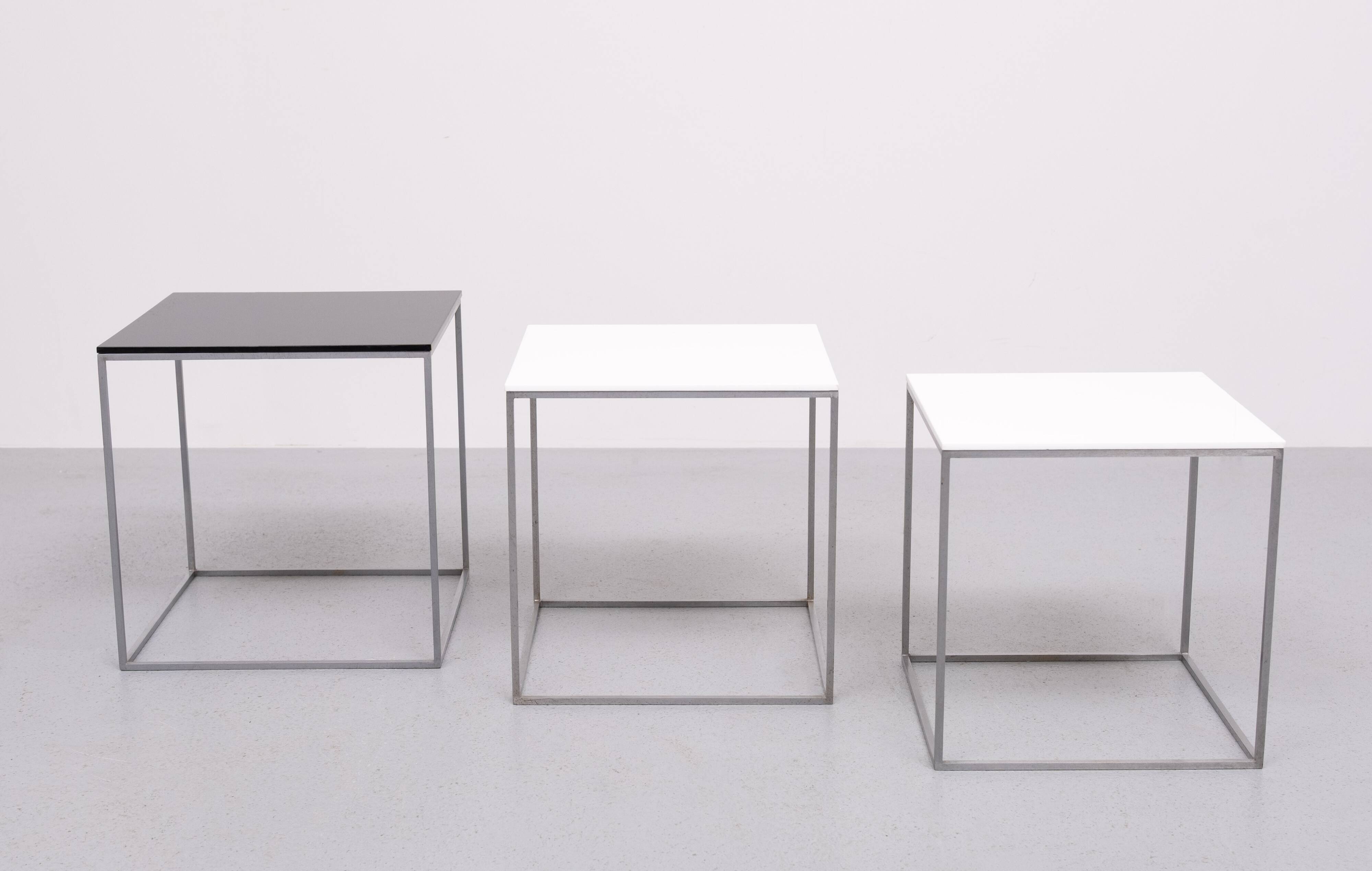 Nesting Tables model PK-71 designed by Poul Kjærholm. by E. Kold Christense