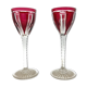 Paire de verre vin roemer en cristal rouge Saint Louis