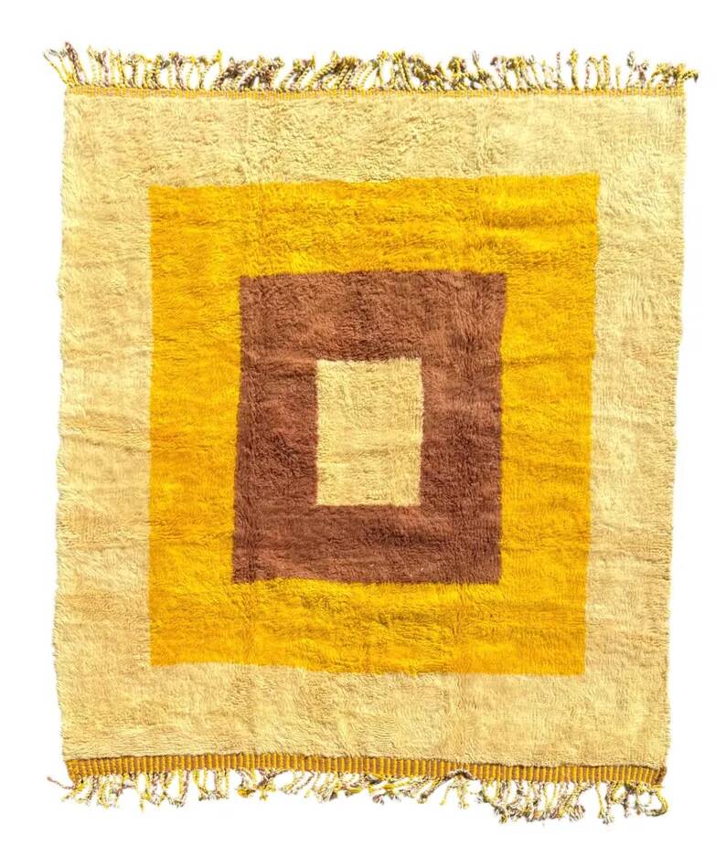 Moroccan Mrirt rug in luxury wool 200x250 cm - Handmade modern Berber rug - Wool rug for indoors