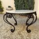 Marble and wrought iron coffee table