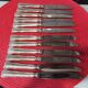 Set of 12 small knives in silver metal and stainless steel from the Ravinet d'Enfer Paris brand
