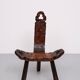 Brutalist tripod Spanish stool 1950s