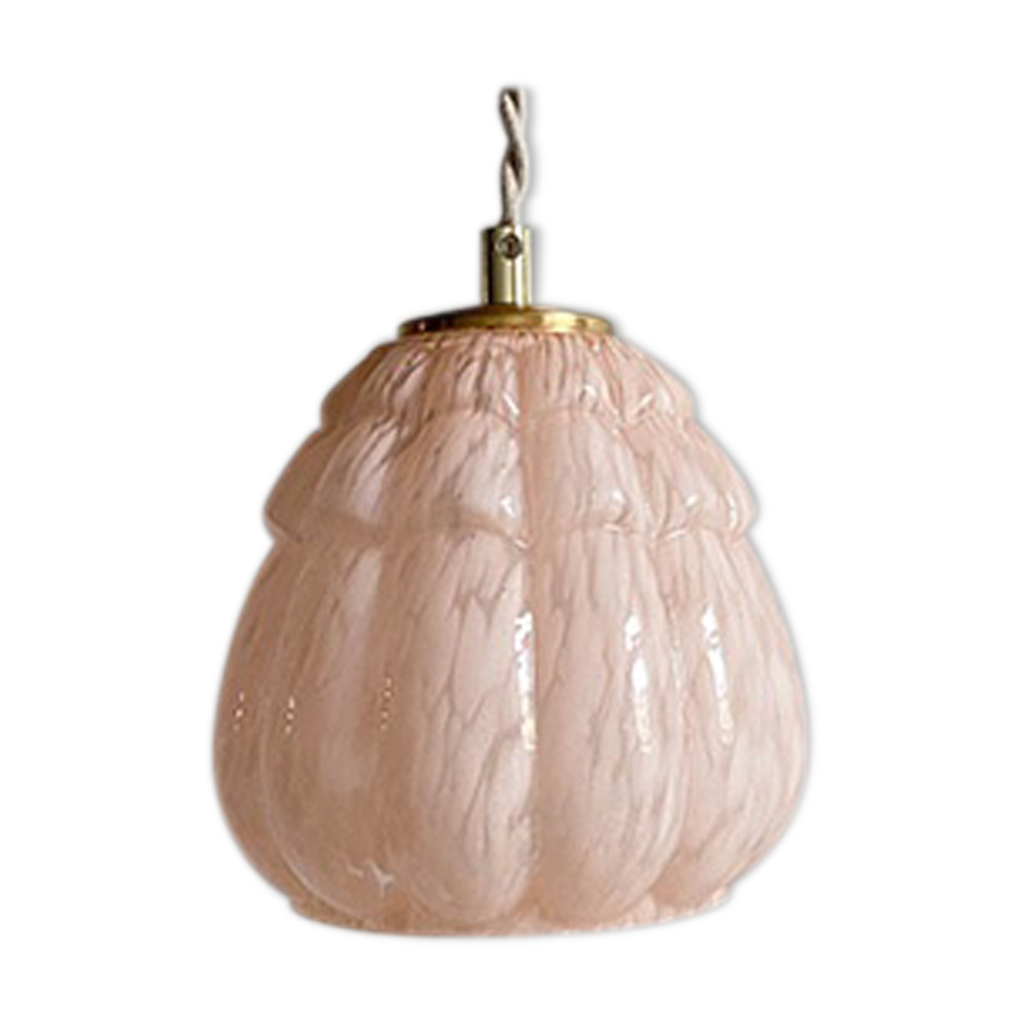 Pink opaline globe hanging