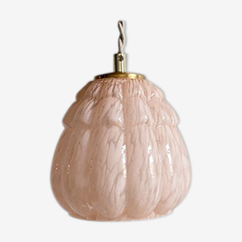 Pink opaline globe hanging