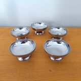 Set of stainless steel ice cream cups