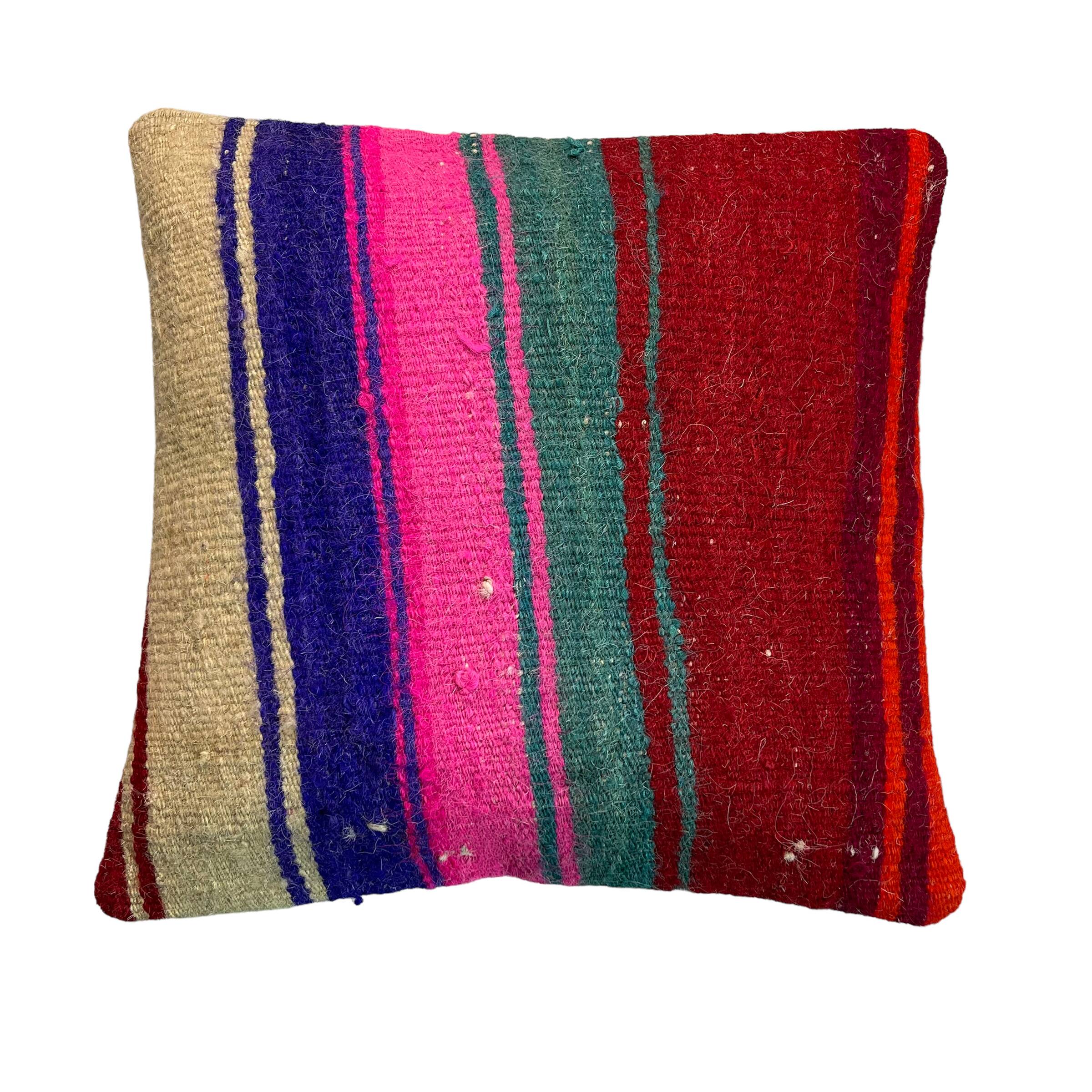 Vintage turkish kilim cushion cover , 40 x 40 cm