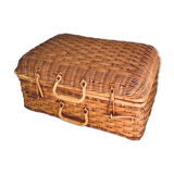 Vintage wicker suitcase