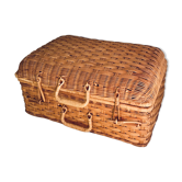 Vintage wicker suitcase