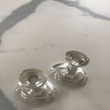 Bougeoirs en argent laqué