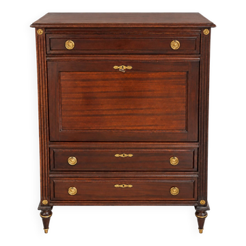 Secretary with a drop-leaf in mahogany in the Louis XVI style.