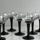 10 verres à liqueur à pied noir