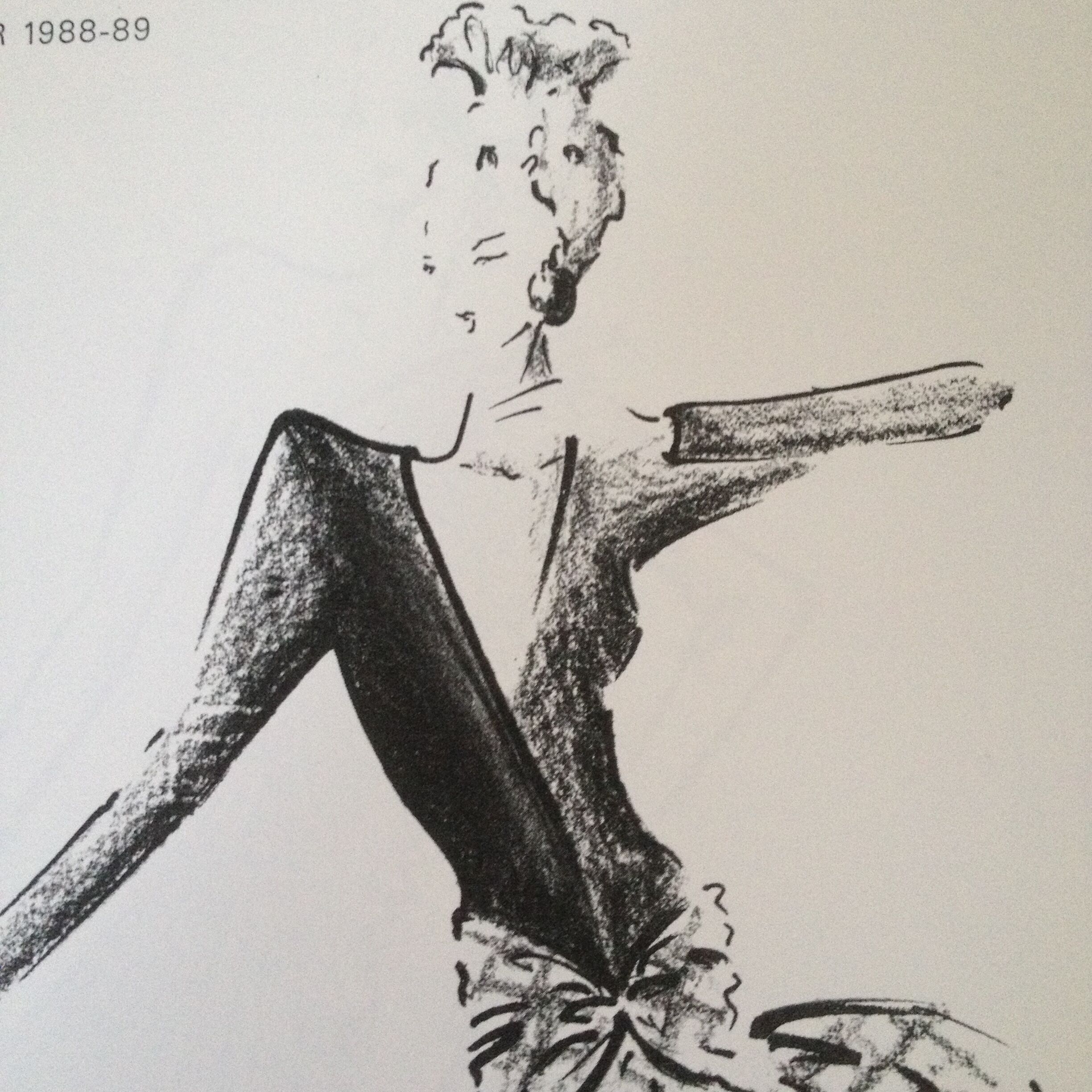Nice press fashion illustration by Guy Laroche- period - late 80s.