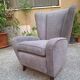 Bergère Armchair in Grey attributed to Paolo Buffa, 1940s