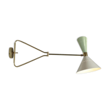 Articulable italian wall lamp sage green & white