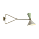 Articulable italian wall lamp sage green & white