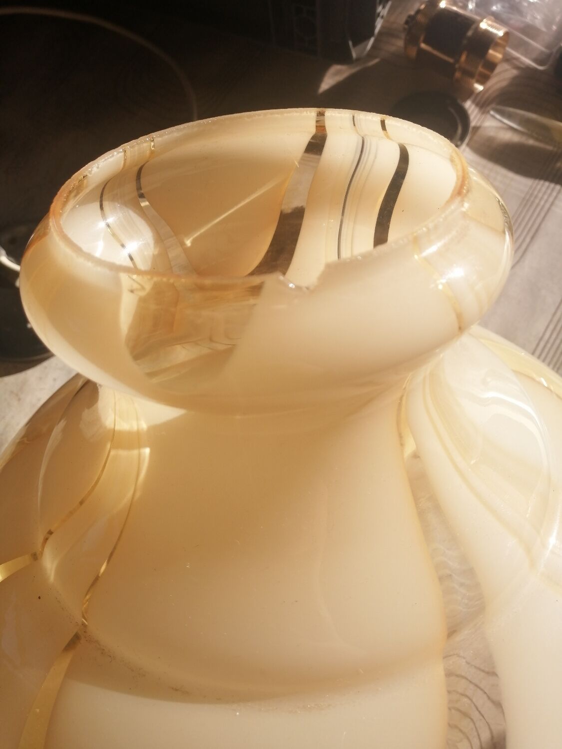 Vintage marbled Murano glass pendant light.