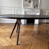 Custom made dining room table 280 x 100 x 75 solid black oak