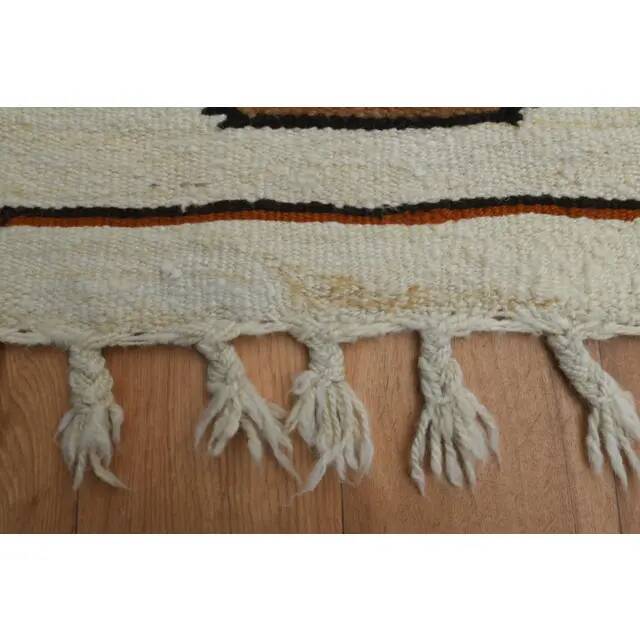 1970s Vintage Turkish Oushak Handmade Wool Cotton Beige Runner Rug 87x326