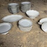 Large Limoges porcelain dinner service – floral decoration and gold trim