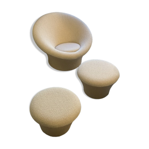 Fauteuil et 2 ottomans ‘mushroom