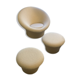 Armchair and 2 ottomans 'Mushroom n°560' by Pierre Paulin 1959, old edition 1960