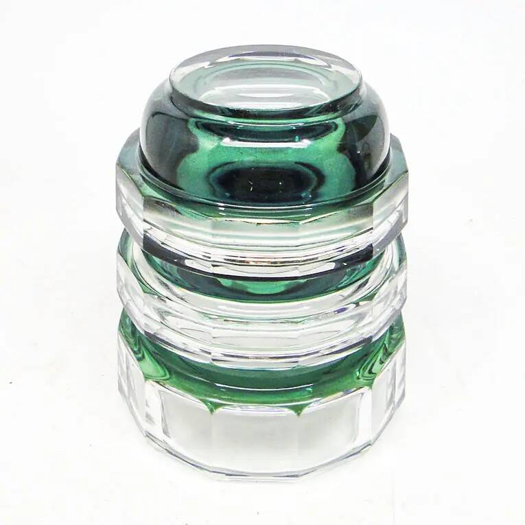 Postmodernist vase, green crystal glass, Germany, 1960s