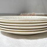 6 opaque porcelain dinner plates, Digoin model "Suzy"