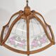 Lustre style Art Nouveau en bois et verre des années 1970