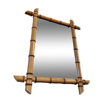 Miroir bois imitation banbou