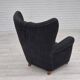 1960s, Danish relax armchair, reupholstered, gray furniture fabric..