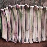 French vintage set of 1 tray and 4 plates for asparagus, by Vallauris