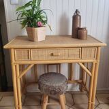 Rattan and cane desk