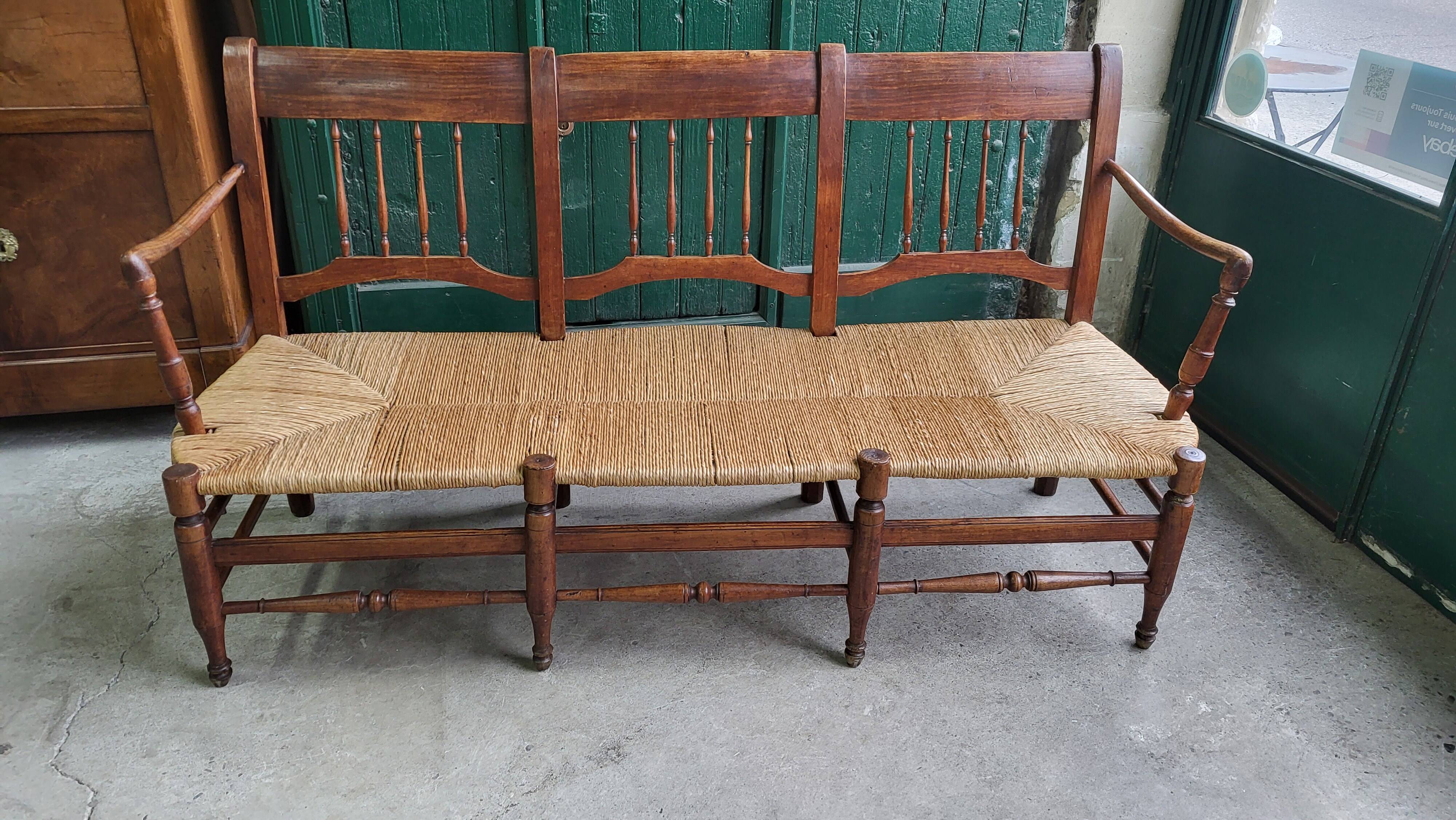 THREE-SEATER STRAW BANQUETTE PROVENCAL RADASSIER