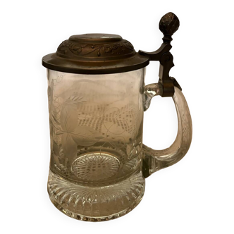 Vintage engraved beer mug