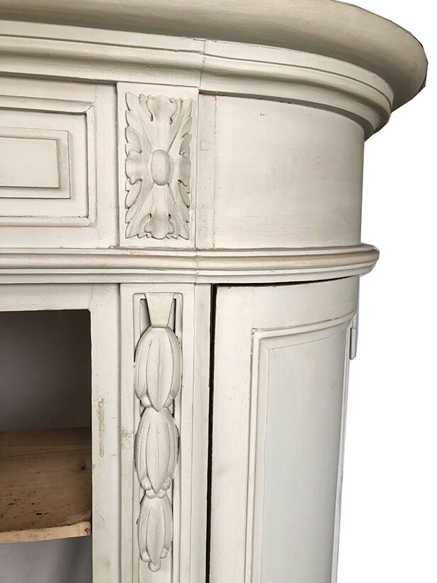 Old pharmacy furniture in grey lacquered oak, NINETEENTH