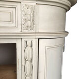 Old pharmacy furniture in grey lacquered oak, NINETEENTH