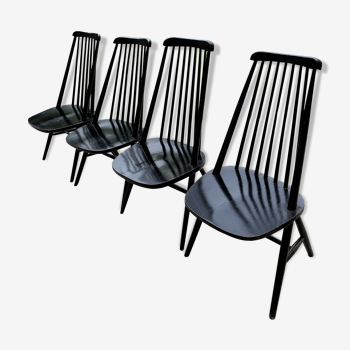 Lot de 4 chaises noires scandinaves