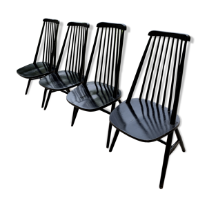 Lot de 4 chaises noires