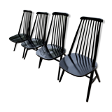 Set of 4 black chairs